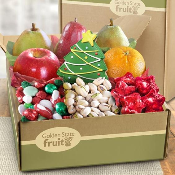 AB1019, Christmas Goodies and Fruit Holiday Gift Box