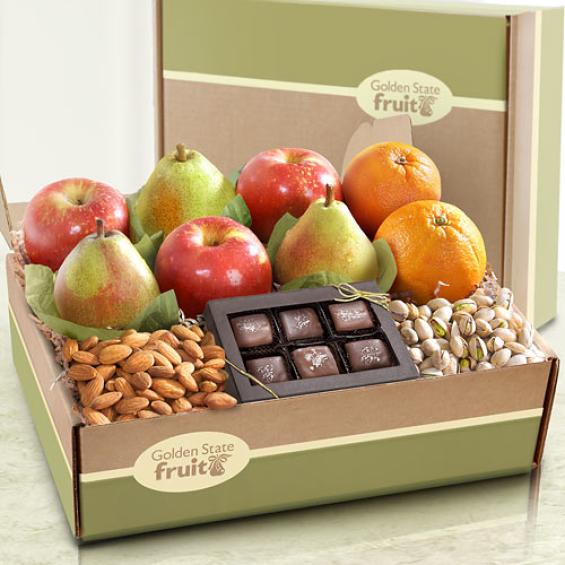 AB2005, Gracious Giver Deluxe Fruit and Gourmet Gift Box