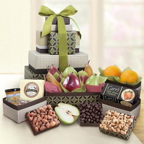 AT0230, Gracious Giver Fruit and Gourmet 7 Box Tower