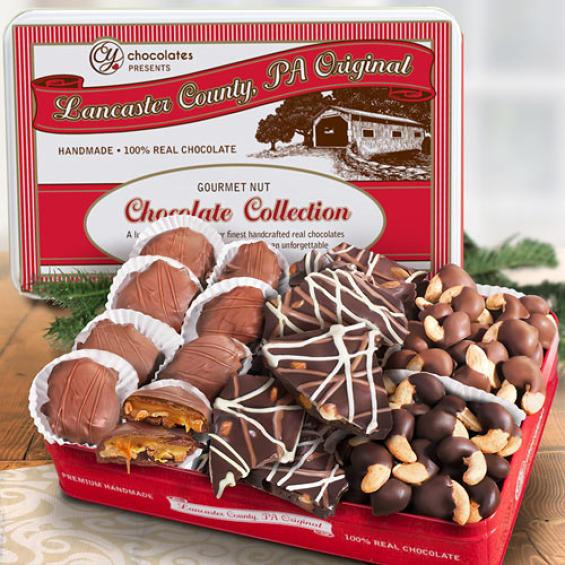 CYT102, Premium Handmade Chocolate Nuts Trio Collection in Gift Tin