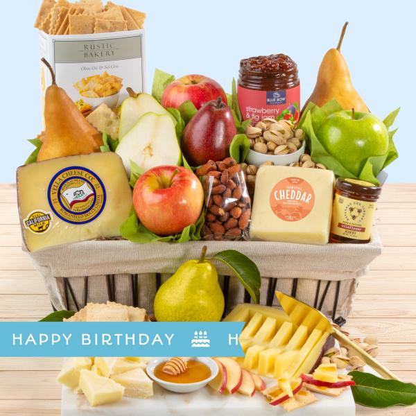 AA4016B, Happy Birthday California Farmstead Fruit Gift Basket